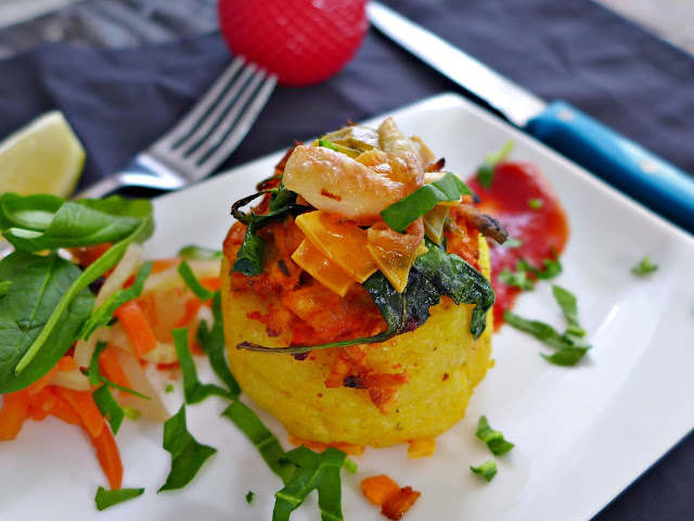 Pečena polenta z nadevom